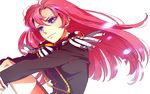  aiguillette ateka blue_hair epaulettes long_hair pink_hair school_uniform shoujo_kakumei_utena solo tenjou_utena 