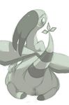  back_turned dote dragon female feral flygon greyscale looking_at_viewer looking_back monochrome nintendo pinup pok&#233;mon pok&eacute;mon pose pussy raised_tail solo tail video_games 