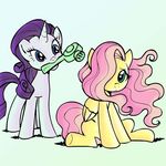  duo equine female feral fluttershy_(mlp) friendship_is_magic green_eyes hair hair_drier hair_dryer horn horse long_hair mammal my_little_pony pegasus pink_hair plain_background pony purple_hair rarity_(mlp) short_hair unicorn unknown_artist white_background wings 