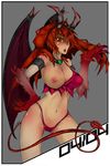  claws demon demon_wings female hair hand_on_hip horn horns not_furry one_breast_out panties pose red_eyes red_hair seductive slugbox solo spade_tail standing succubus tail underwear wings 