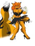  canine color female fox high_heels mammal miranda_leigh nipples pussy solo transformation 