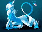  blue feline female hair lion mammal miku nude snow_lion solo tofu93 white_hair 
