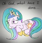  alicorn cyb3rwaste equine female feral friendship_is_magic guilt horn horse mammal my_little_pony pony princess princess_celestia_(mlp) royalty sad solo unknown_artist winged_unicorn wings younger 
