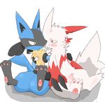  &#12489;&#12525;&#12531; ??? blush canine cute jackal lucario mammal nintendo pok&#233;mon pok&eacute;mon red_eyes video_games yellow_eyes zangoose 