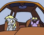  blonde_hair car child cub daughter derp derpy_hooves_(mlp) dinky_hooves_(mlp) equine female friendship_is_magic hair horn horse mad mammal mother my_little_pony parent pegasus pony unicorn unknown_artist wings young 