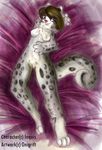  feline female inquis_(character) leopard lying mammal nude on_back onigrift pussy snow_leopard solo 