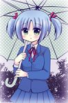  bad_id bad_pixiv_id blue_hair green_eyes hayate_no_gotoku! nishizawa_ayumu school_uniform short_hair solo sukuneko twintails umbrella 