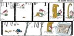  bone calvin calvin_and_hobbes comic continuation depressing feline grin hobbes horror human lio male mammal mark_tatulli nightmare_fuel oh_dear plain_background realization shocked skeleton sled snow surprise the_end tiger toy white_background 