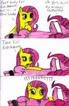  bdsm blindfold comic cute cutie_mark derp disappointed equine female feral fluttershy_(mlp) friendship_is_magic fur horse lesbian mammal my_little_pony pegasus pink_fur pinkie_pie_(mlp) pony punishment unknown_artist wings 