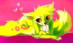  &hearts; canine cute english_text falvie falvie_(character) female fionbri mammal nude red_eyes solo text 