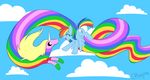  c4tspajamas cloud clouds crossover equine female feral friendship_is_magic lady_rainicorn mammal my_little_pony pegasus rainbow rainbow_dash_(mlp) rainicorn wings 