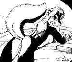  anthro anus bent_over breasts brian_mcpherson female looking_back lying mammal nipples nude on_front pussy raised_tail side_boob skunk solo tail vicki 
