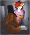  2011 bottomless canine clothed clothing computer female fox half-dressed laptop mammal pussy skipsy solo 