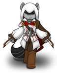  assassin&#039;s_creed boots bow bow_(stringed_instrument) bow_tie clothing crossover equine ezio_auditore female friendship_is_magic hooded horse kloudmutt mammal my_little_pony octavia_(mlp) pants plain_background pony smile solo video_games white_background 
