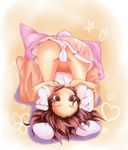  animal_ears ass bad_anatomy black_hair brown_eyes brown_hair bunny_ears bunny_tail cameltoe dress heart inaba_tewi knees_on_chest knees_to_chest legs_over_head legs_up lying navel nononovis panties pillow short_hair simple_background smile socks solo tail top-down_bottom-up touhou underwear white_legwear white_panties 