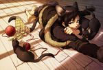  animal_ears black_hair brown_eyes cat cat_ears cat_tail highres meh tail yarn 