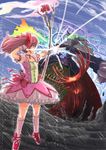  bow_(weapon) flower gloves kaname_madoka magical_girl mahou_shoujo_madoka_magica md5_mismatch pink_hair rose sasaki_bullet shoes short_hair walpurgisnacht_(madoka_magica) weapon 