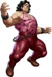  absurdres animal_print black_hair chain curly_hair final_fight highres hugo_andore leopard_print male_focus muscle official_art simple_background solo stanley_lau street_fighter street_fighter_iii_(series) 