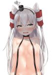  amatsukaze_(kantai_collection) areola_slip areolae bangs black_hair black_hairband blush breasts brown_eyes chaostein collarbone commentary_request eyebrows_visible_through_hair groin hair_between_eyes hair_tubes hairband hat kantai_collection long_hair mini_hat navel nude open_mouth out-of-frame_censoring silver_hair simple_background small_breasts smokestack smokestack_hair_ornament solo tilted_headwear two_side_up very_long_hair wavy_mouth white_background windsock 