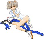  converse_shoes genderswap gray_hair grey_hair nagisa_kaworu neon_genesis_evangelion plug_suit plugsuit red_eyes tabris wings 