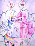  female feral friendship_is_magic fur horse mammal my_little_pony paintbrush pegasus pink_fur pinkie_pie_(mlp) pony rainbow_dash_(mlp) twintailsinc unknown_artist wings 