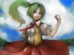  bad_id bad_pixiv_id green_eyes green_hair higurashi_no_naku_koro_ni inoe_(noie) long_hair necktie ponytail red_neckwear school_uniform solo sonozaki_mion vest 