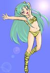  bare_shoulders bikini blue_eyes breasts character_request green_hair happy kou28 lum open_mouth swimsuit urusei_yatsura 