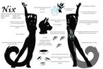 bioluminescence black canine english_text feline female glowing hybrid model_sheet nix nix_(character) nude solo 