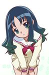  blue_eyes blue_hair heartcatch_precure! highres hikage_eiji kurumi_erika myoudou_gakuen_middle_school_uniform precure school_uniform solo 