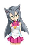  animal_ears artist_request blush cathy cathy_(yugioh_zexal) cathy_(yuu-gi-ou_zexal) character_request glasses green_eyes highres school_uniform yu-gi-oh! yugioh_zexal yuu-gi-ou_zexal 