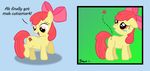  applebloom_(mlp) arthropod bow butterfly comic crying cub cute disappointed equine female feral friendship_is_magic fur hair horse insect looking_up mammal my_little_pony pony red_hair sad smockhobbes solo yellow_fur young 