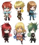 asch bad_id bad_pixiv_id blonde_hair blue_eyes brown_hair character_name chibi dist_(tales) fire glasses green_eyes green_hair guy_cecil jade_curtiss kuzu_youkan long_hair male_focus mieu multiple_boys peony_ix pig red_eyes red_hair surcoat sync tales_of_(series) tales_of_the_abyss white_background 