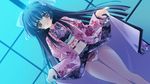  black_hair cube_(artist) game_cg japanese_clothes kimi_to_boku_to_eden_no_ringo panties skirt_lift tagme_(character) underwear 