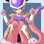  :o arai_kuma armor bad_id bad_pixiv_id barefoot blue_background blush border breastplate breasts cameltoe clenched_hands crotch demon_girl dragon_ball dragon_ball_z embarrassed facial_mark feet flying_sweatdrops frieza full_body genderswap genderswap_(mtf) greaves hands_up helmet horns knees_together_feet_apart looking_away lowres nail_polish oekaki pauldrons pink_skin red_hair short_shorts shorts simple_background sitting slit_pupils small_breasts solo surprised surprised_arms tail vambraces 
