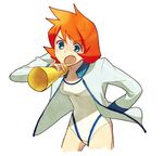  abe_(f!mixture) bad_id bad_pixiv_id competition_swimsuit fang green_eyes gym_leader kasumi_(pokemon) megaphone one-piece_swimsuit orange_hair pokemon pokemon_(game) pokemon_hgss solo swimsuit 