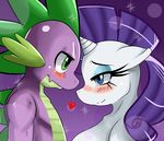  &hearts; anthro anthrofied blush dragon equine eye_contact eyeshadow female friendship_is_magic horn horse looking_at_each_other makeup male mammal my_little_pony pony rarity_(mlp) scalie spike_(mlp) sssonic2 unicorn 