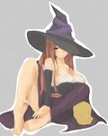  artist_request breasts cleavage dragon&#039;s_crown dragon's_crown hat hat_over_one_eye sitting smile sorceress_(dragon&#039;s_crown) sorceress_(dragon's_crown) vanillaware 