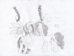  cupcakes cupcakes_(mlp_fanfic) equine female feral friendship_is_magic horse kitsuneymg mammal monochrome my_little_pony pegasus pinkie_pie_(mlp) plain_background pony rainbow_dash_(mlp) white_background wings 