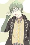  amaimon ao_no_exorcist bad_id bad_pixiv_id fang glasses gloves green_eyes green_hair male_focus necktie open_mouth pointy_ears reano school_uniform solo 