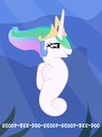  alicorn female feral friendship_is_magic horn mammal my_little_pony pegacorn princess_celestia_(mlp) sea_pony seahorse solo underwater unknown_artist water winged_unicorn wings 