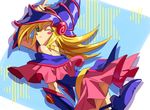 1girl artist_request blonde_hair blush blush_stickers dark_magician_girl duel_monster female holy_pumpkin looking_at_viewer pose smile solo wink yu-gi-oh! yuu-gi-ou_duel_monsters 
