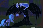  alicorn cutie_mark equine female feral forest friendship_is_magic horn horse mammal my_little_pony night nightmare_moon_(mlp) pony princess_luna_(mlp) shadow tree winged_unicorn wings wood 