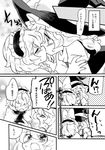  alice_margatroid bad_id bad_pixiv_id blush capelet closed_eyes comic dress eromame greyscale hairband hat kirisame_marisa kiss monochrome multiple_girls open_mouth partially_translated sweat touhou translation_request witch_hat yuri 