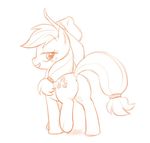  butt darkpandax dat_plot equine female feral friendship_is_magic hat horse mammal monochrome my_little_pony orange_and_white plain_background pony raised_tail sketch solo tail white_background 