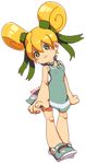  :3 alternate_costume alternate_hairstyle android bad_id bad_pixiv_id bare_shoulders blonde_hair doll_joints full_body green_eyes robot rockman roll shoes solo stere_o transparent_background 