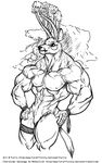  cloud female furry_(artist) horn horns muscles muscular_female nude pussy rain solo tail water wet 