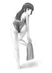  ass barefoot competition_swimsuit gokou_ruri greyscale long_hair looking_back monochrome one-piece_swimsuit ore_no_imouto_ga_konna_ni_kawaii_wake_ga_nai skirt swimsuit tk4 undressing 