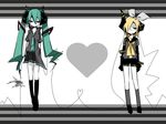  demon demon_girl devil emo green_eyes green_hair hatsune_miku highres kagamine_rin succubus vocaloid 