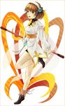  bad_id bad_pixiv_id bow braid brown_hair coat flower full_body green_eyes hairband leia_rolando lotter75 ribbon shoes short_hair smile solo standing standing_on_one_leg tales_of_(series) tales_of_xillia wand 