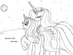  alicorn crying cutie_mark duo equine female feral friendship_is_magic gear_x_machina horn horse mammal monochrome my_little_pony pegacorn plain_background pony princess_celestia_(mlp) princess_luna_(mlp) sibling sisters white_background winged_unicorn wings 